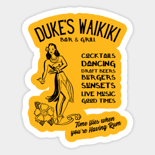 Hawaii Dukes Waikiki retro bar & grill Sticker